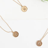 Initial Letter Coin Layering Necklaces  goldtone