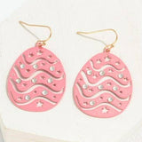 Blush Pink Easter Egg  Crystal Drop Dangle Earrings