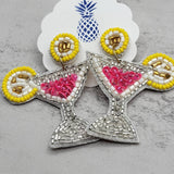 Cosmos Beaded Drink Earrings