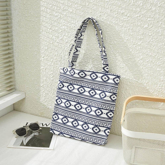 Black White Aztec Print Tote Bag