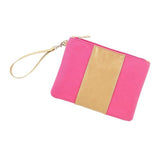 Hot Pink and Gold Cabana Wristlet Clutch
