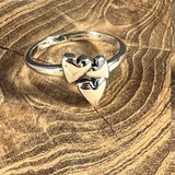 Sterling Silver Triple Heart Stacker Layer Ring