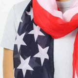 American Americana Patriotic USA Flag Scarf Red White Blue