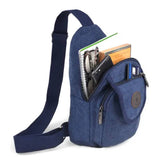Navy Crossbody Sling Canvas Bag with Adjustable Strap