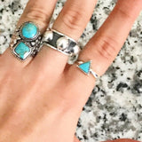 Triangle Turquoise Sterling Stacker Ring