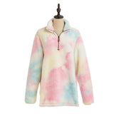 Katydid 1/4 Zip Pastel Tie Dye Print Pullover Med