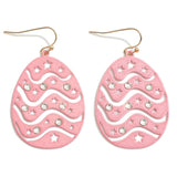 Blush Pink Easter Egg  Crystal Drop Dangle Earrings
