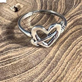 Sterling Silver Heart Arrow Stacker Layer Ring