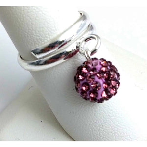 Disco Ball Adjustable Rings Purple Sz 8