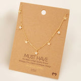 Cute Multi Sparkling Star Layering Necklace