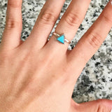 Triangle Turquoise Sterling Stacker Ring