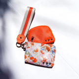 Summer Spritz Dual Nylon Pouch Wristlet Mango Orange Floral