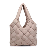 Illumine Woven Nylon Tote – Nude