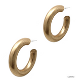 Round And Smooth Large Hoop Earrings Gold