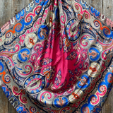 Hot Pink Paisley Printed Western Southwestern Wild Rag Scarf Accent