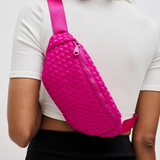 Aim High Woven Neoprene Belt Bag Fanny Pack Sling Bag Fuchsia Hot Pink