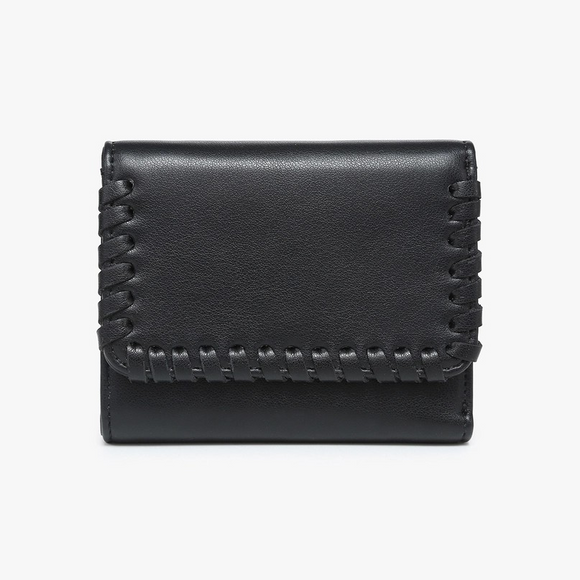 Logan Whipstitch Trifold Wallet Black