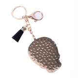 Black Sugar Skull Tassel Keychain KeyRing Bag Charm