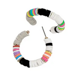 Katsuki Bead Earrings MultiColor Hoops with Colorblock Gray Black