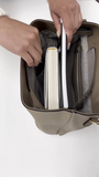 Brooks Convertible Vegan Leather Backpack & Shoulder Bag in Lt. Khaki