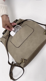 Brooks Convertible Vegan Leather Backpack & Shoulder Bag in Lt. Khaki