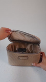 Joan & David Straw Texture 4-Piece Clear Cosmetic Bag Set
