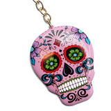 Pink Sugar Skull Tassel Keychain KeyRing Bag Charm