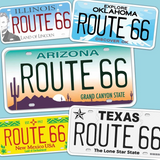 Route 66 Texas License Plate Vinyl Sticker | Die-Cut Decal