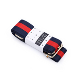 Preppy Stripe Adjustable Crossbody Bag Purse Guitar Strap Navy Red