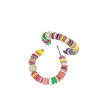 Katsuki Bead Earrings MultiColor Hoops with Pearl Gold Accent