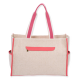 Floral Flamingos Shoulder Tote