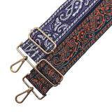 Purple White Black Bandana Print Adjustable Crossbody Bag Purse Guitar Strap