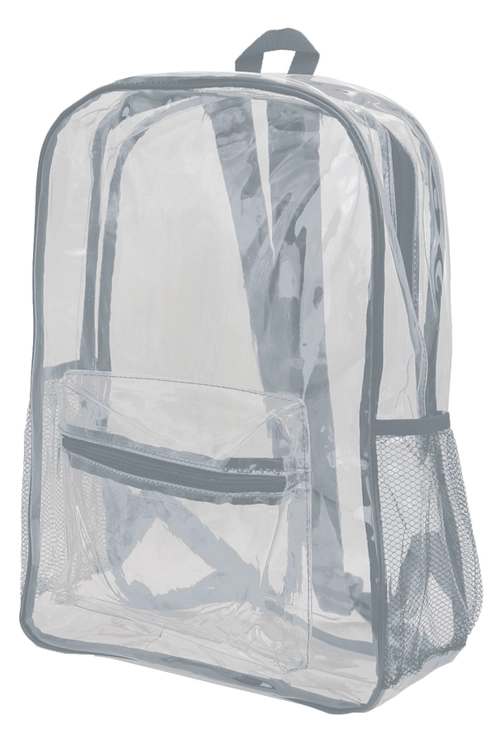 Extra Large Grey Color Outlined Clear PVC Backpack
