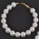 Pearl Beaded Statement Hoop Earring