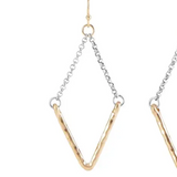 Gold V Dangle Chain Earrings