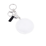 Bling Crystal Black White Volleyball Tassel Keychain Keyring Bag Purse Charm