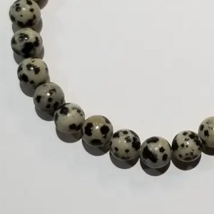 Natural Stone Stretch Bracelets Dalmatian Jasper 6mm