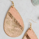 Let's Be Friends Teardrop Lightweight Dangle Earrings Rose Gold Metallic