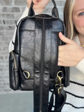 Jenn Vegan Leather Backpack Black
