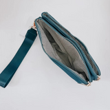 Cove Double Zip Nylon Wristlet Wallet | Navy Blue