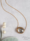 Simply Elegant Gold Chain Necklace with Beaded Gemstone