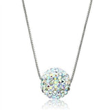 Aurora Borealis Crystal Disco Ball Pendant Necklace