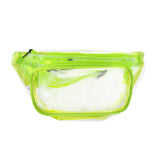 Neon Green Yellow Trim Clear PVC Stadium Festival Travel Fanny Pack Sling Bag