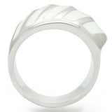 White Enamel Stripe Wide Band Ring Size 10