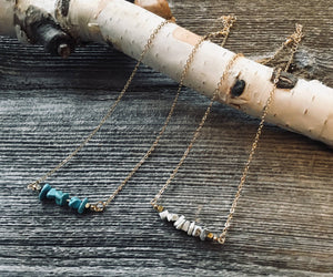 Boho necklace - delicate turquoise