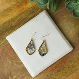 Zoe Abalone Design Teardrop Dangles Drop Earrings