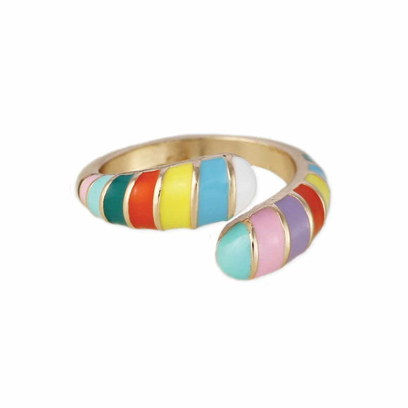 Rainbow Wrap Enamel Stripe Ring