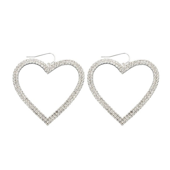 Crystal Heart Statement Drop Earrings