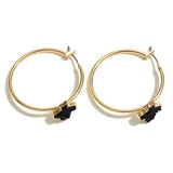 Texas State Druzy Hoop Earrings in Gold.