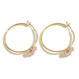 Texas State Druzy Hoop Earrings in Gold.